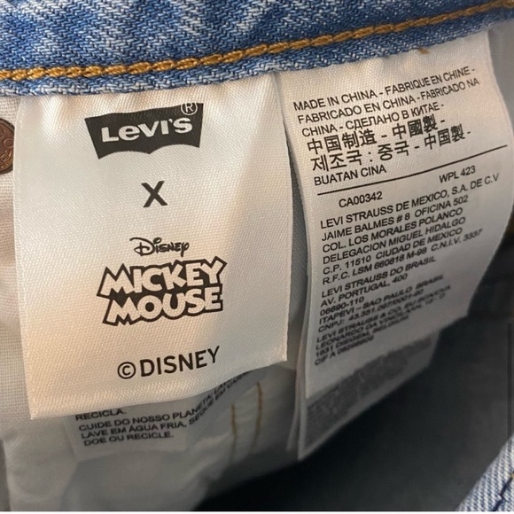 Levi’s x Disney Mickey Mouse 501 Straight Cropped Jeans Size 29 - Picture 5 of 5